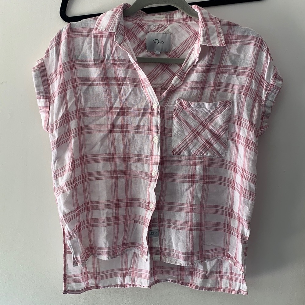 Rails linen blend Whitney cropped plaid shirt